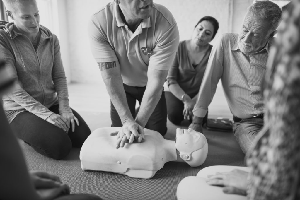 cpr first aid training concept