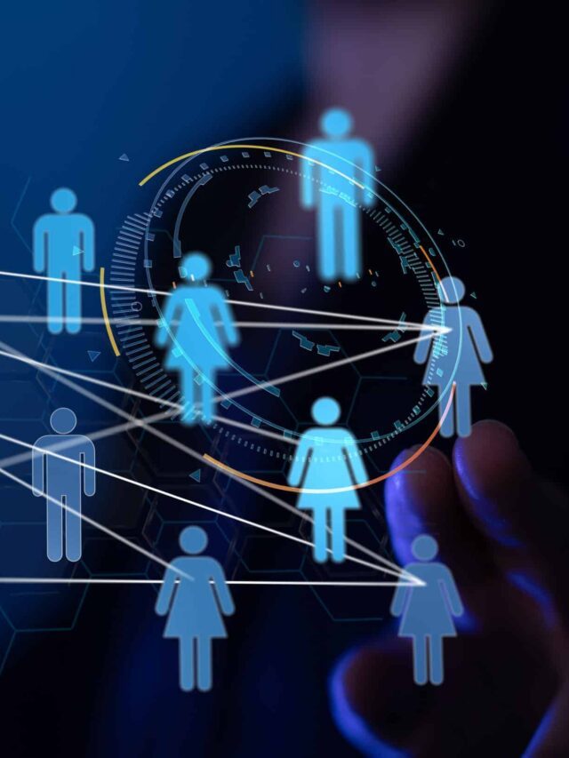 Lines connected with dots as social communication concept