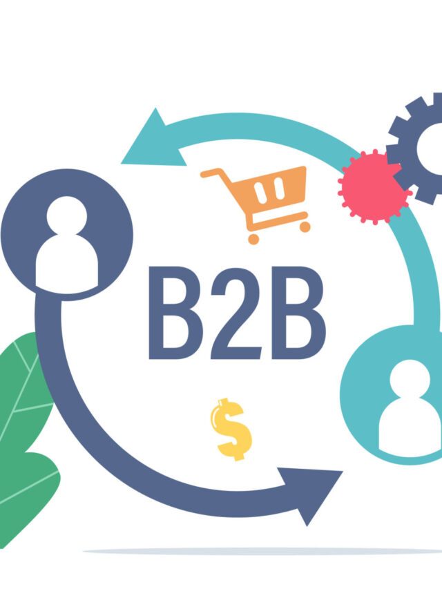 Businessman and Businesswoman Characters Business to Business Marketing Strategy, B2B Solution Concept, Partnership