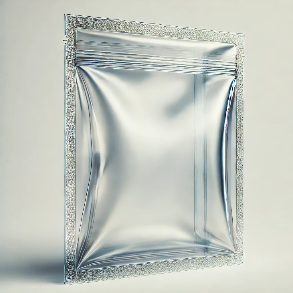 DALL·E 2024 06 19 11.58.49 A lightweight transparent plastic packaging made of polyethylene or polypropylene with a smooth and flexible surface. The shape varies often rectan