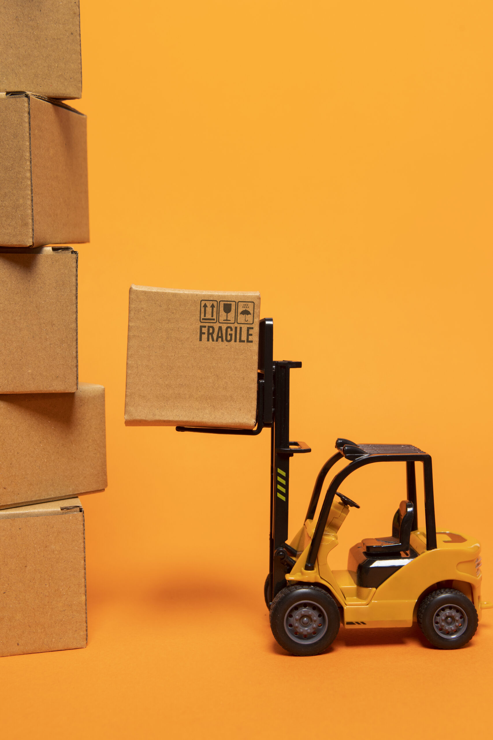 supply chain representation with forklift scaled