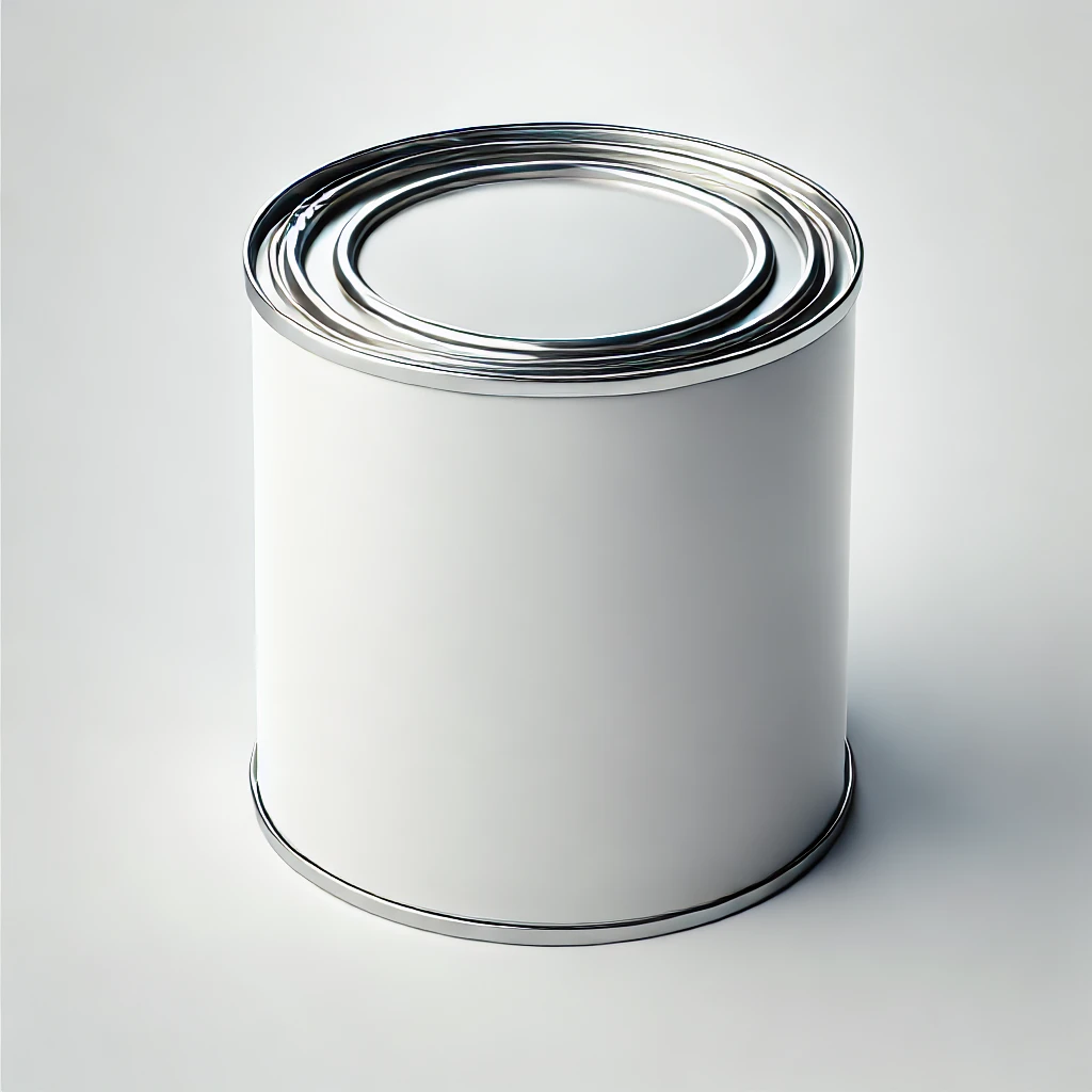 DALL·E 2024 07 03 09.53.29 A simple image of a plain white paint can with a lid similar in style to the provided image but without any writing or labels. The can should have a