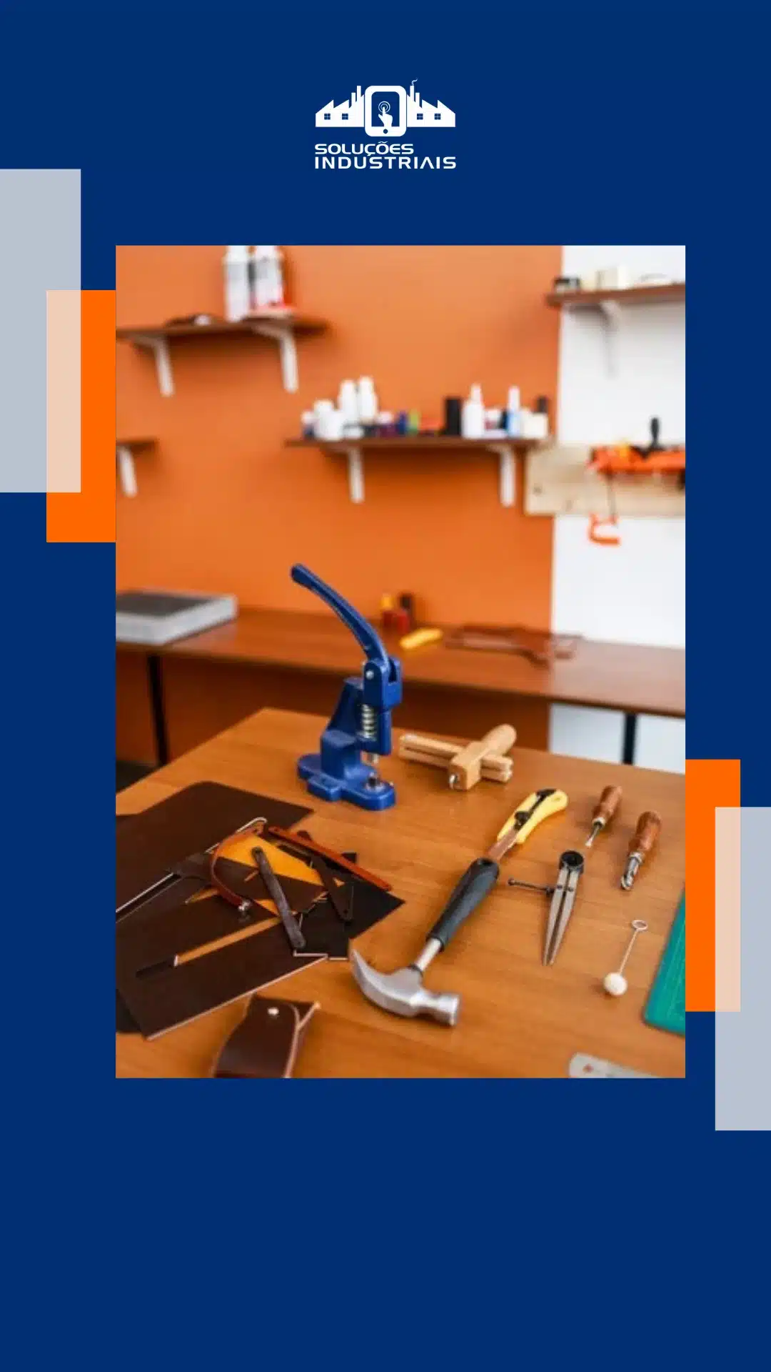 Imagem de uma bancada para ferramentas com diversos utensílios de trabalho, ideal para organização e eficiência em projetos de marcenaria ou manutenção.