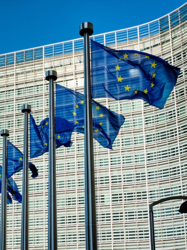EU flags in front of European Commission