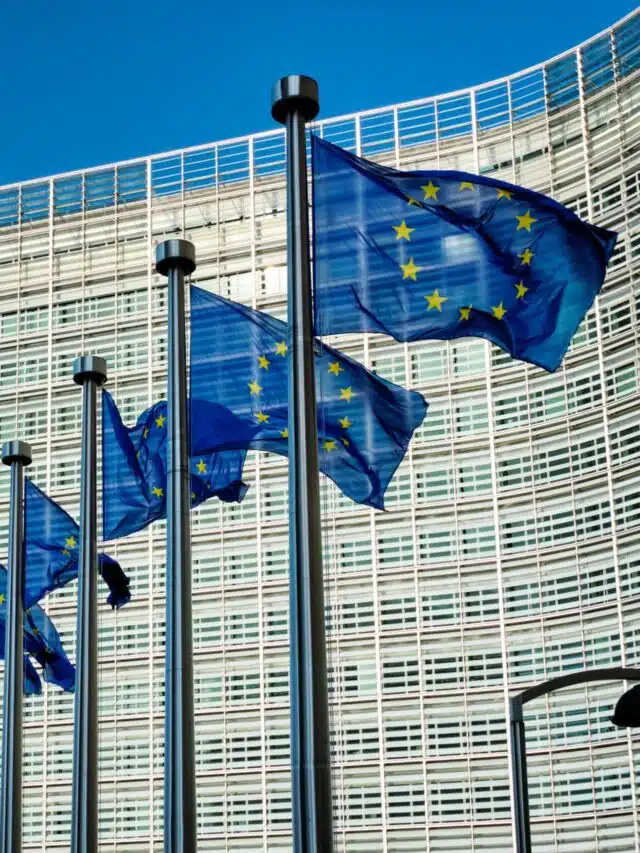 EU flags in front of European Commission