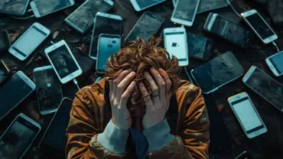 pessoa frustrada uso intenso de smartphones