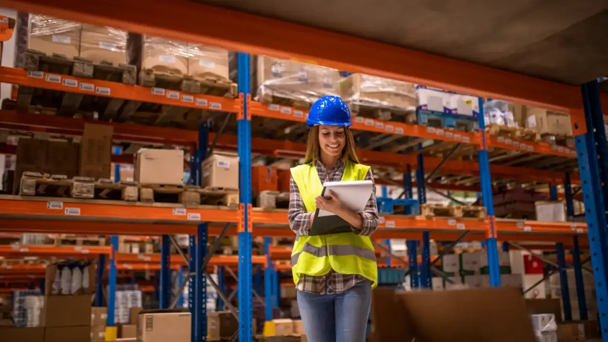 mulher logaista estoque warehouse