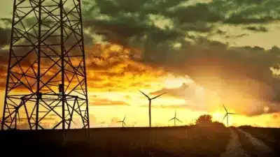 parque eolico por do sol energia renovavel jpg