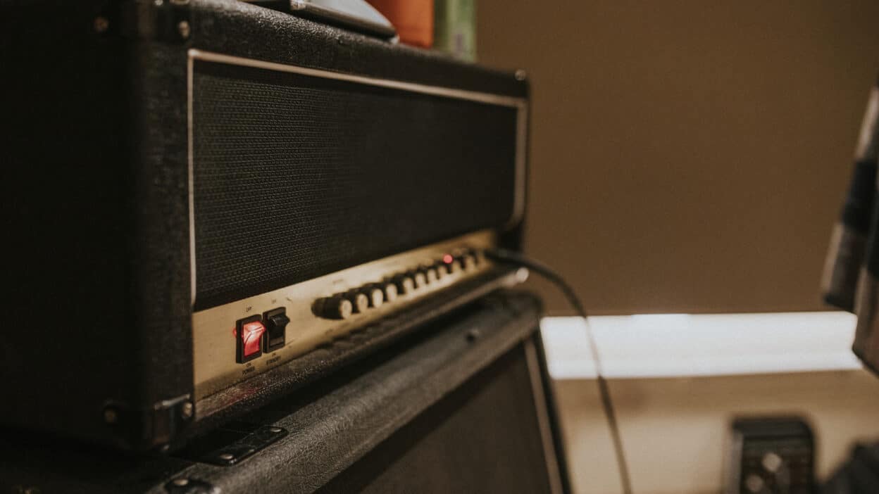 guitar music equipment studio recording session photo