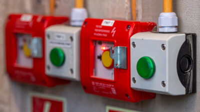 equipment control buttons wall industrial switches safe system operation