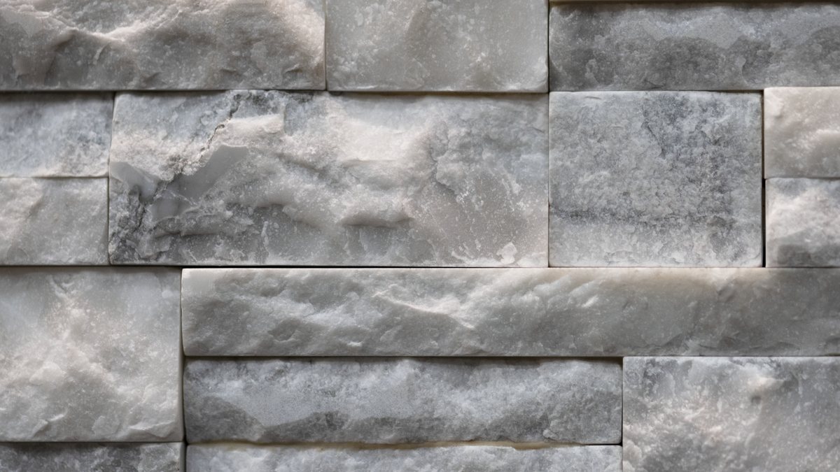 Revestimento para parede externa e muro: como escolher 2 Parede revestida com filetes de pedra natural cinza-clara em relevo, de diferentes alturas